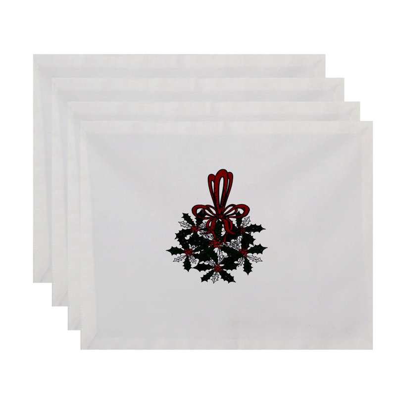 Hennessy Polyester Floral Rectangle Placemat, Dark Green