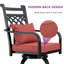 Fauteuil d'extérieur à hauteur de comptoir en métal avec coussin 29 po Soline-374691947