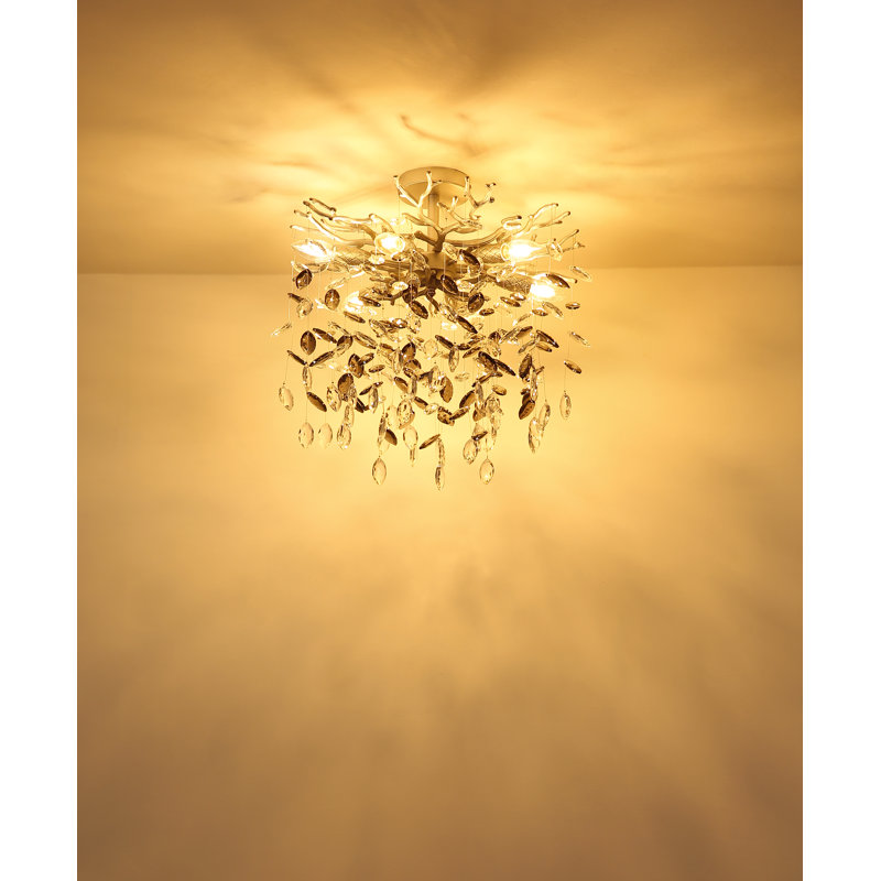 Glass Flush Mount, Silver