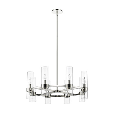 Fouges 8 - Light Candle Style Wagon Wheel Chandelier