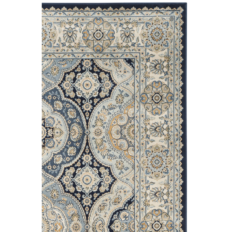Tapis oriental gris / ivoire en viscose Pentillie, Rectangle 8 pi x 11 pi