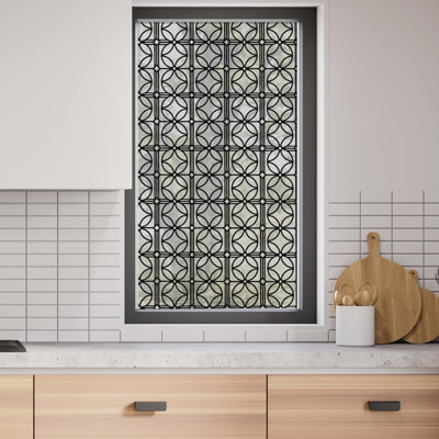 3D Window Film Removable Retro Geometric