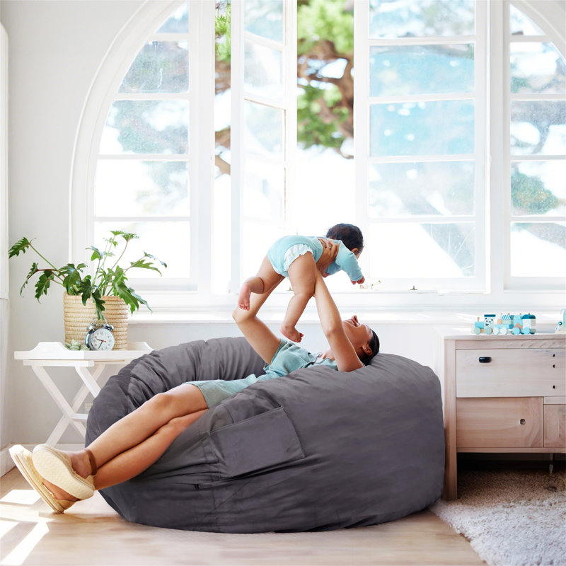 Fauteuil à billes 3 ', Tissu gris foncé
