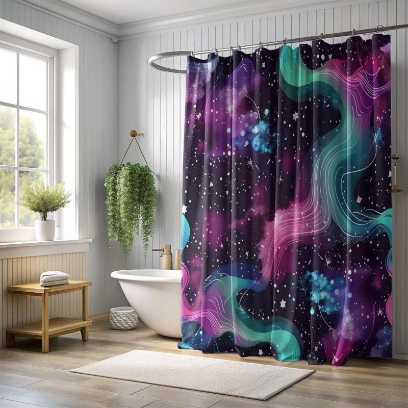Rideau de douche Starry Glow - Premium, H 74 po x l 71 po