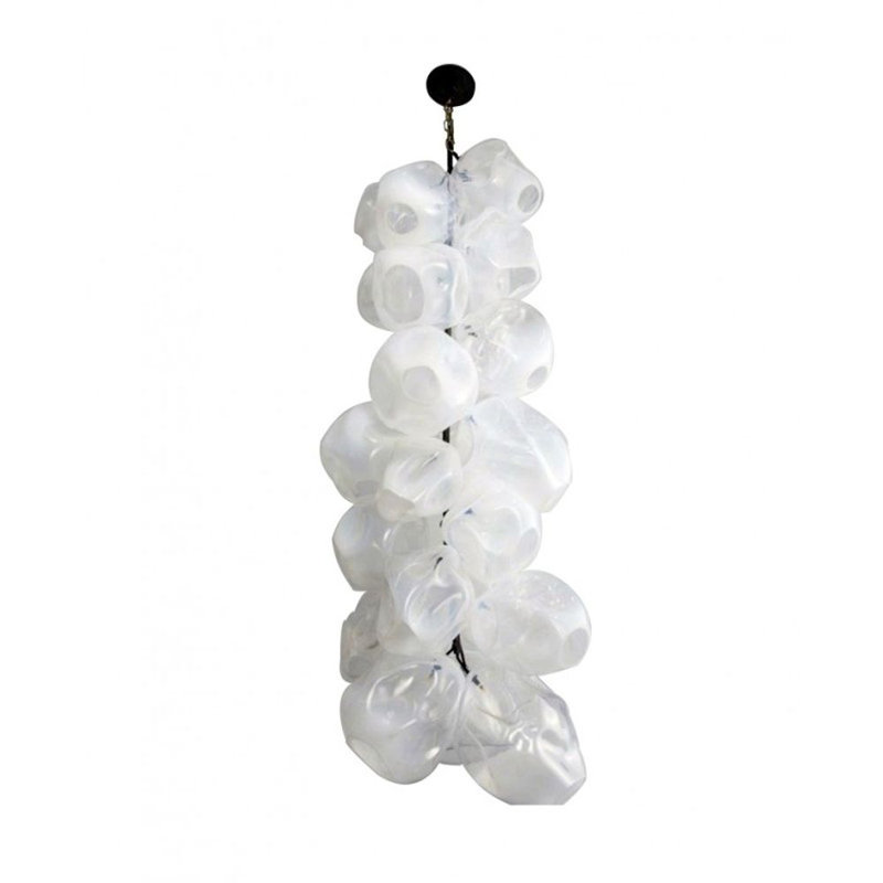 Lustre lumineux unique, Fer antique, G - vert, 30” Wide x 96” Height