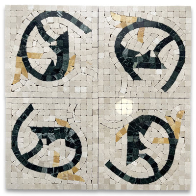 6.3" x 6.3" Marble Mosaic Wall & Floor Tile