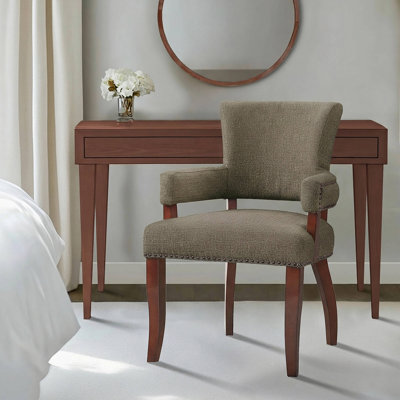 Chaise de salle à manger rembourrée Dawson Brown avec accoudoirs rembourrés