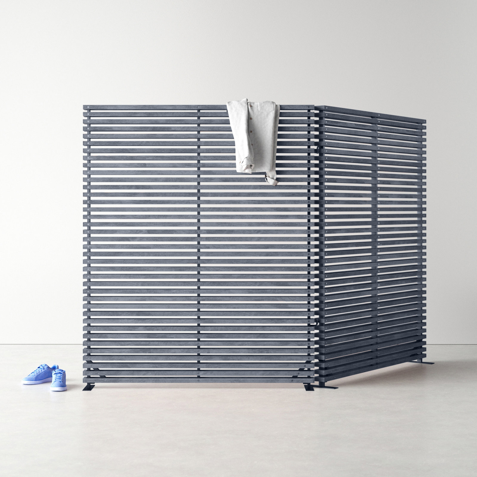 Auden 2-Panel Folding Room Divider, Black