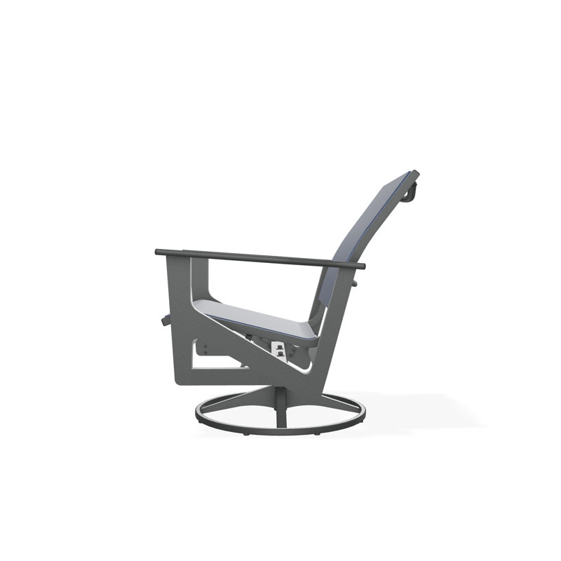 Wexler Outdoor Swivel Lounge Chair, Graphite, Destiny Steel