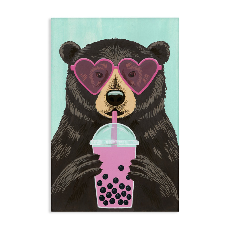 «Bear and Bubble Tea», conception de Courtney Haley, H 36 po x l 24 po