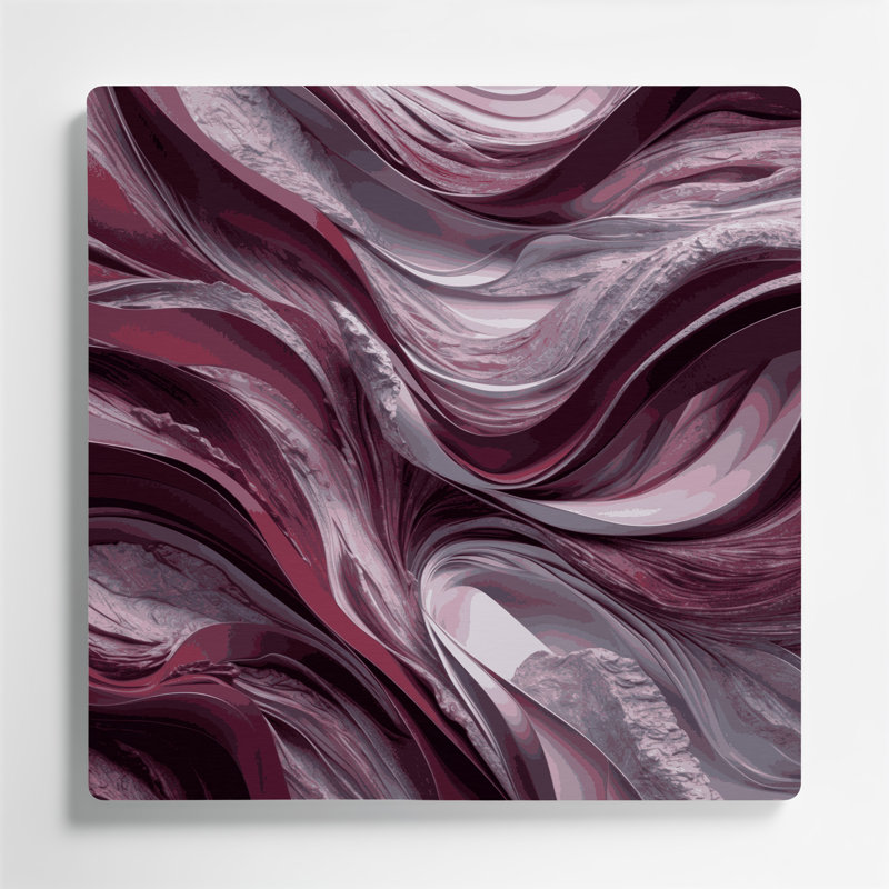 Abstrait paysage, art mural en métal brun 75
