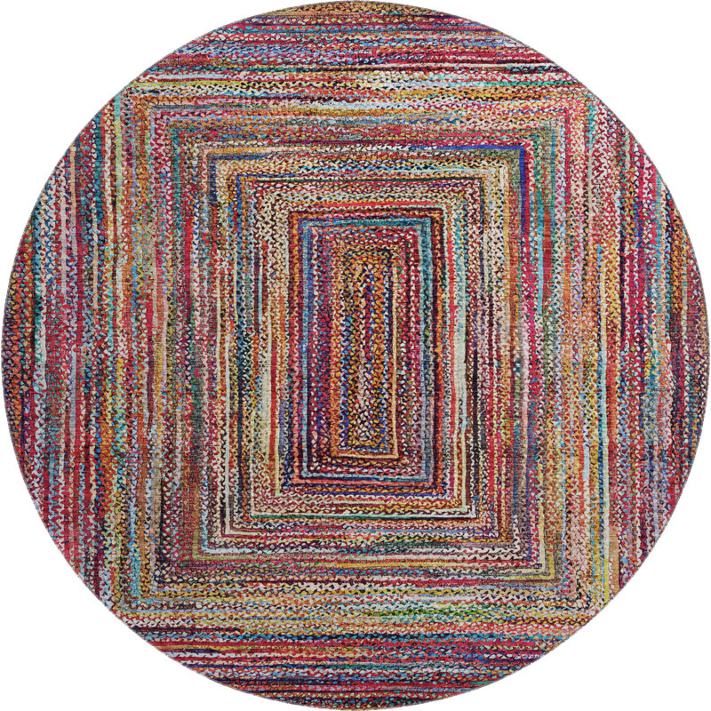 Premium Machine Washable Bucz AMF1725 Geometric Rug, Round 8'