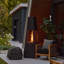 Ferro 70" Metal Chiminea Fire Pit With Hidden Propane Tank In Black By Real Flame 