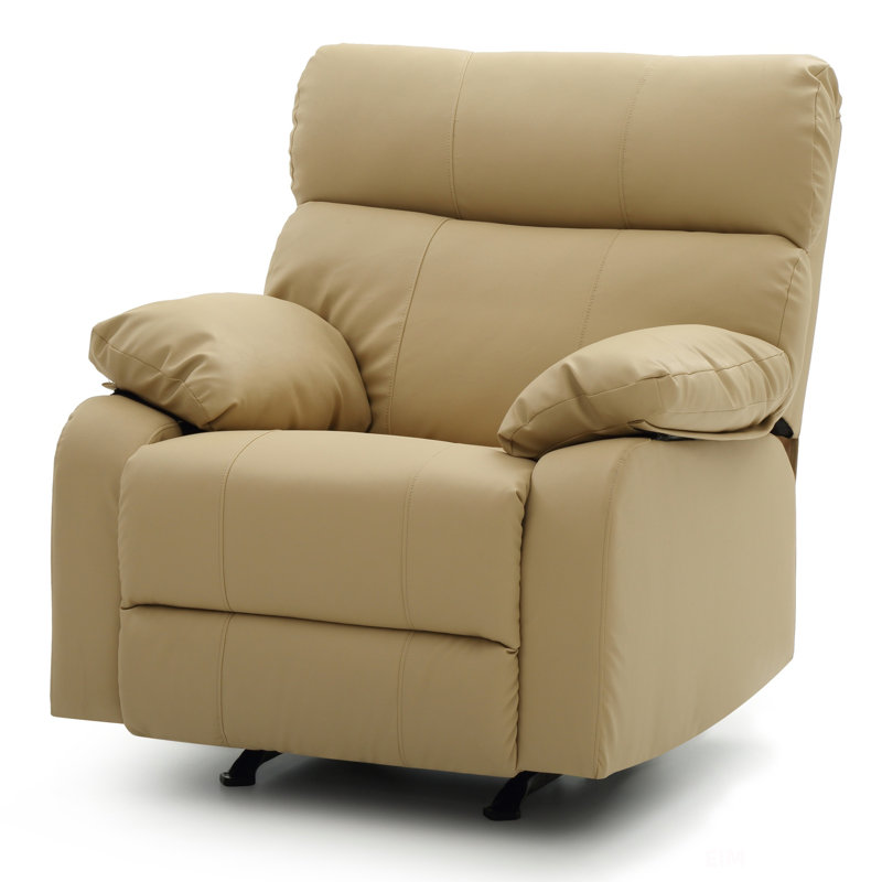 Furniture Manny G533-RC Rocker Recliner, Beige Faux Leather