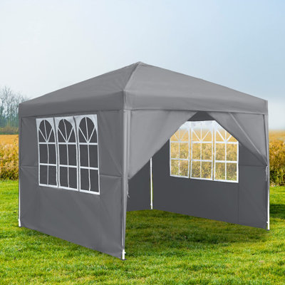 Gazebo Folding Party Tent 2-Way Setup with 4 Removable Side Panels, Windows & Carry Bag Event Shelter Garden Tent for Beach Party Festival Camping Event and Market