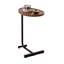 Ensemble de tables d'appoint 2 pièces en forme de C brun, tables d'appoint modernes en métal, table de bout peu encombrante pour le salon, la chambre à coucher et les petits espaces