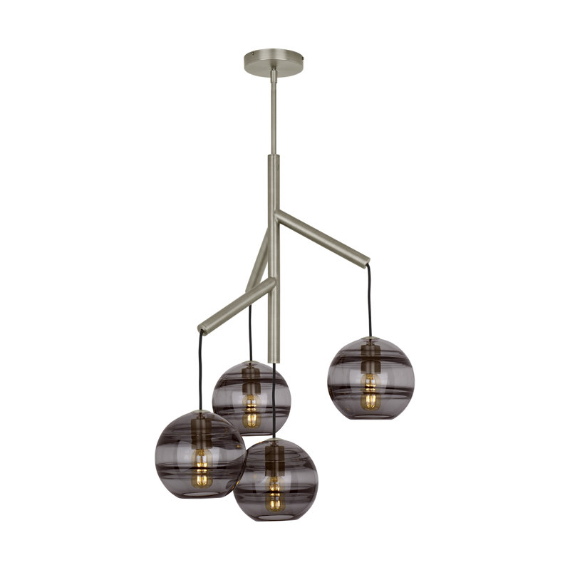 Sedona 4 - Light Pendant, Transparent Smoke, Yes, Satin Nickel