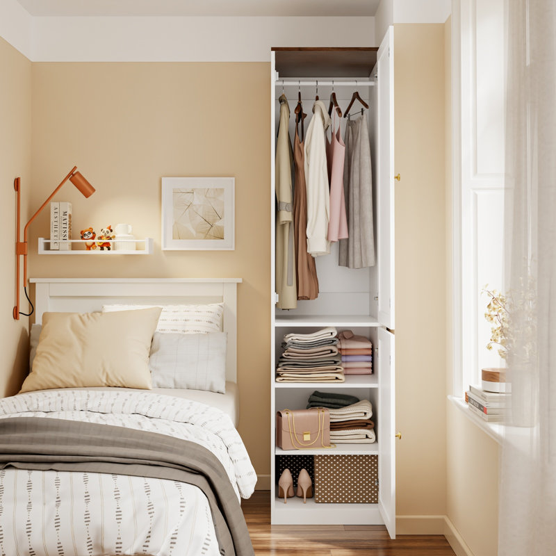 45cm Wide Single Wardrobe with Hanging Rail