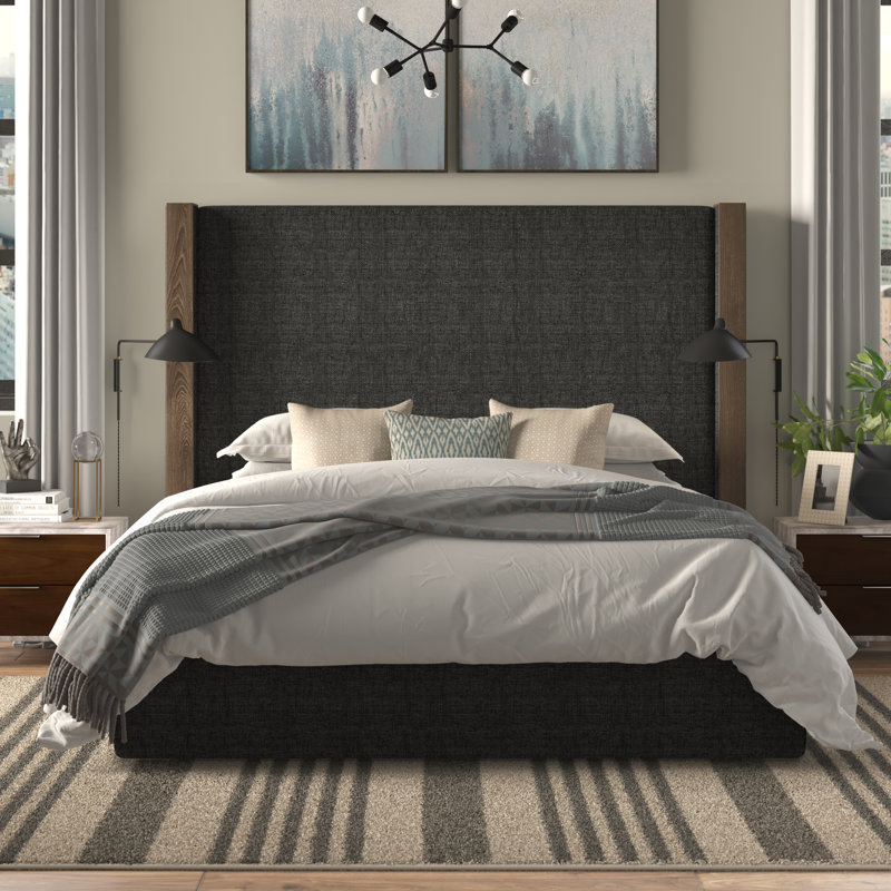 Dipson Upholstered Low Profile Standard Bed, King, Off White Revolution®, Mid Height