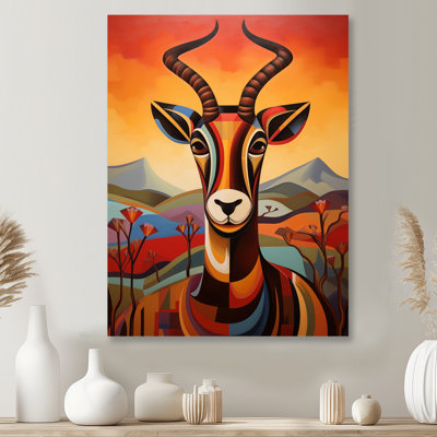Antilope colorée dans le désert du Sahara - art mural antilope