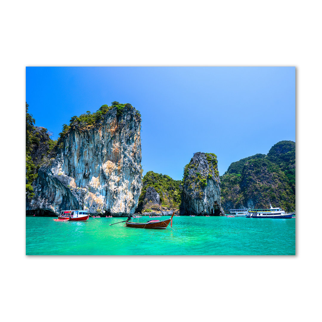 Glasbild Boote Thailand