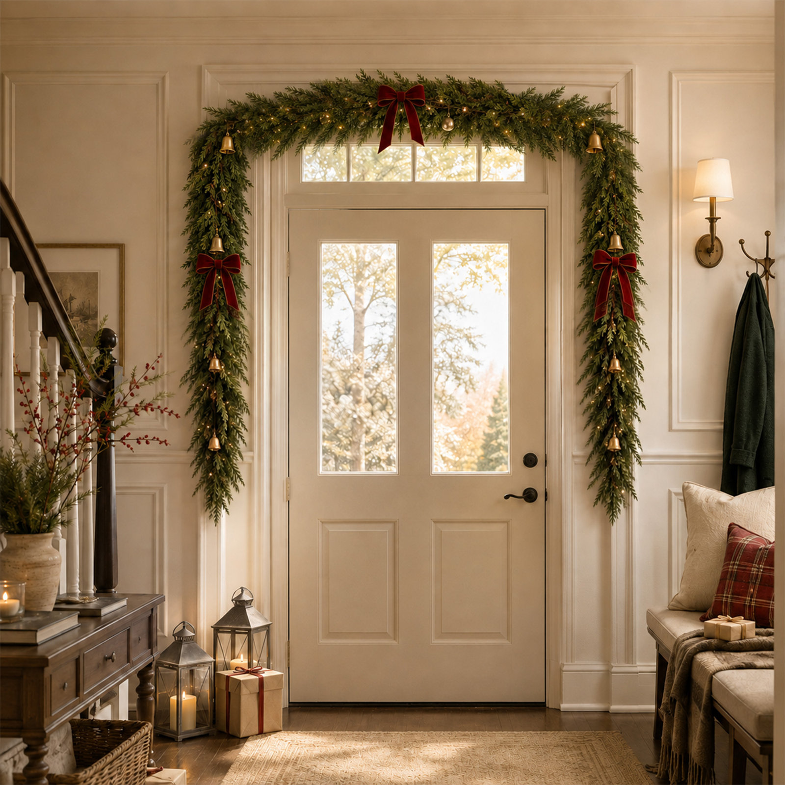 15"Christmas Norfolk Pine Garland Greenery, 108.2" H x 12.9" W x 12.9" D, 2