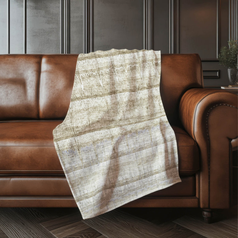 Jeté à rayures Addison Sherpa ASB629, Taupe