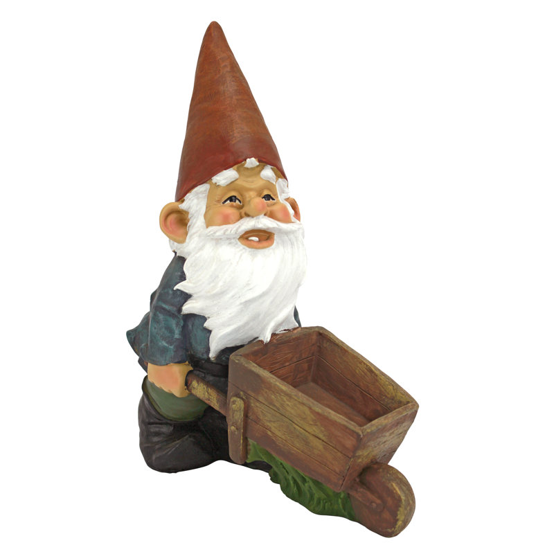 Statue de nain de jardin brouette Willie