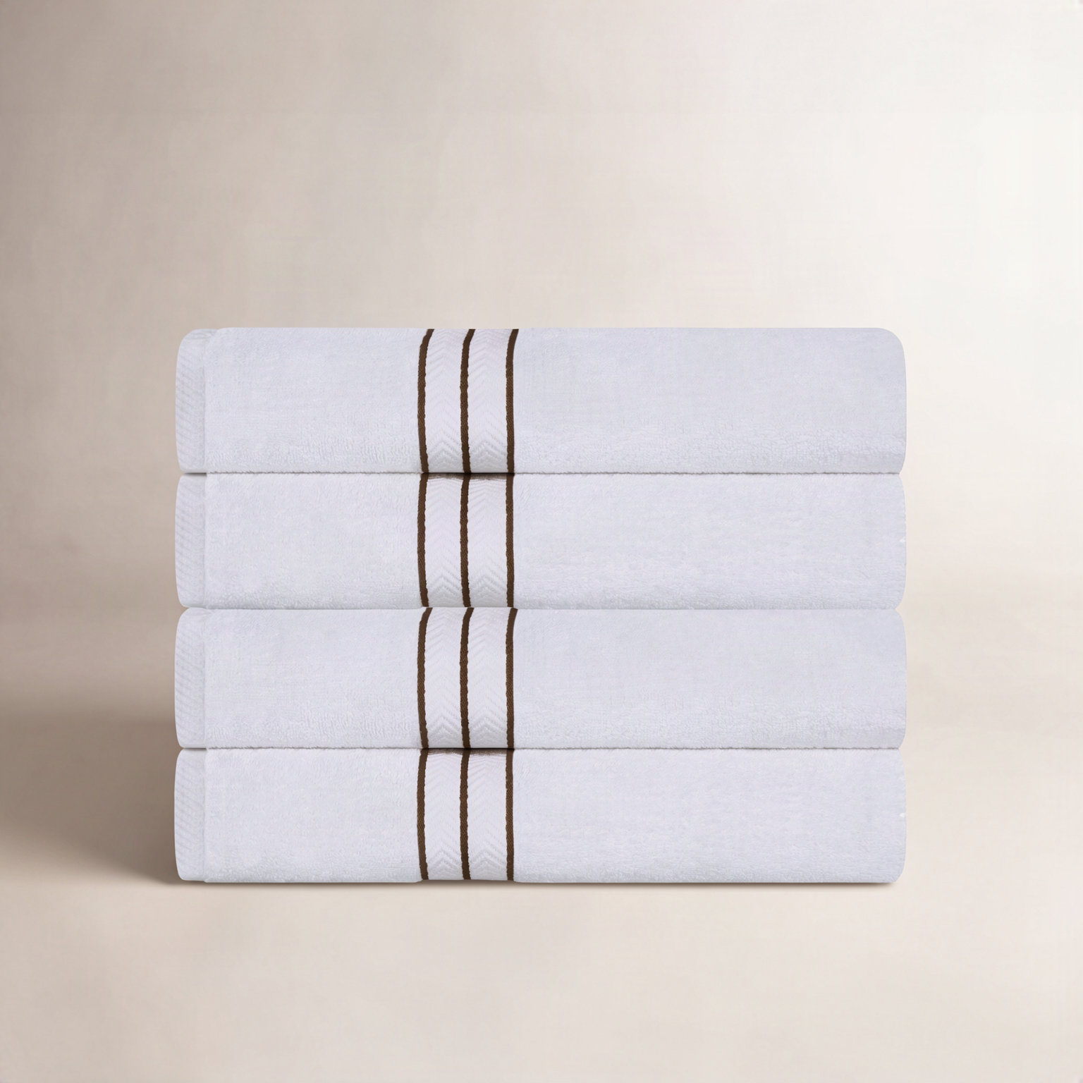 Josann 4-Piece Turkish Cotton Bath Towel Set, Latte