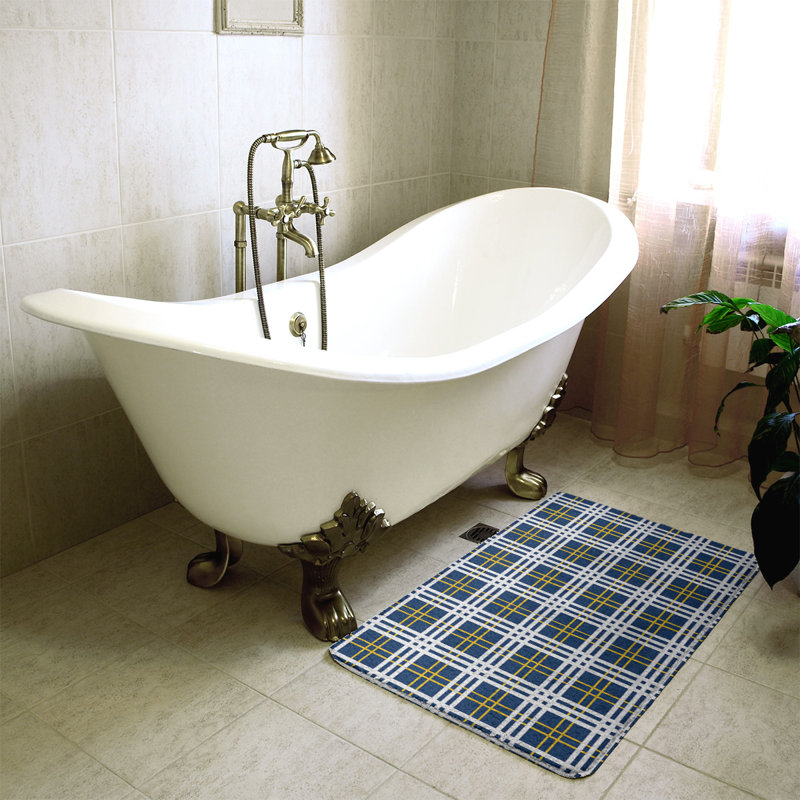 Tapis pour salle de bain Philadelphia, l 21 po x L 34 po, Blue/White/Yellow