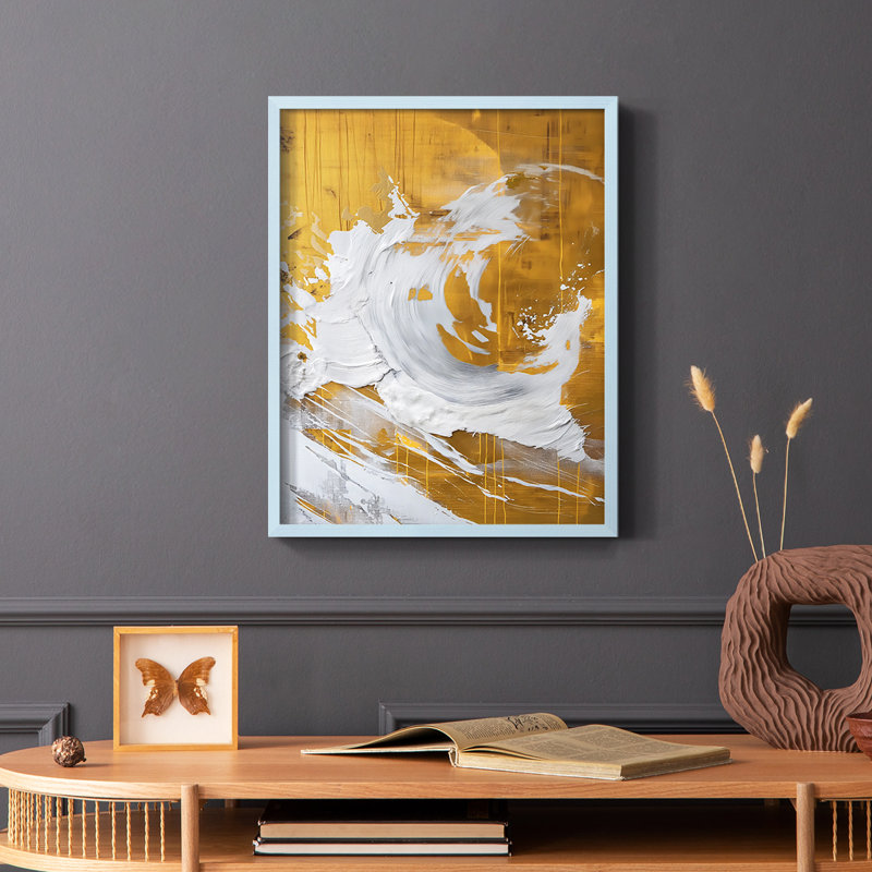 Série ABSTRACT CDxxix - reproduction encadrée de qualité supérieure - prête à être accrochée - aucun clou requis, Bleu
