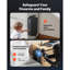 Gun Safe, Slider Handgun Gun Safe with Screen, Fingerprint/Password/Key, 3-Way Quick Access Firearm Case Box with LED for 1 Pistol & Magazine, Mounted Gun Box for Nightstand Bedside Desk Car