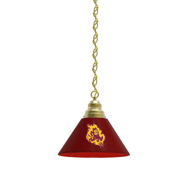 1 - Light Single Pendant, Brass, Arizona State Sun Devils with Sparky logo