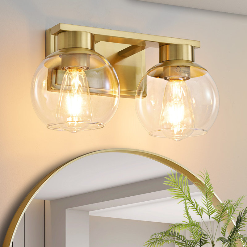 Geneva Dimmable Bathroom Vanity Light Fixtures, Gold, 2
