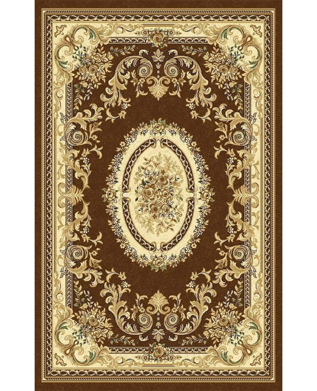 Tapis brun traditionnel, 7'2" x 10'6"