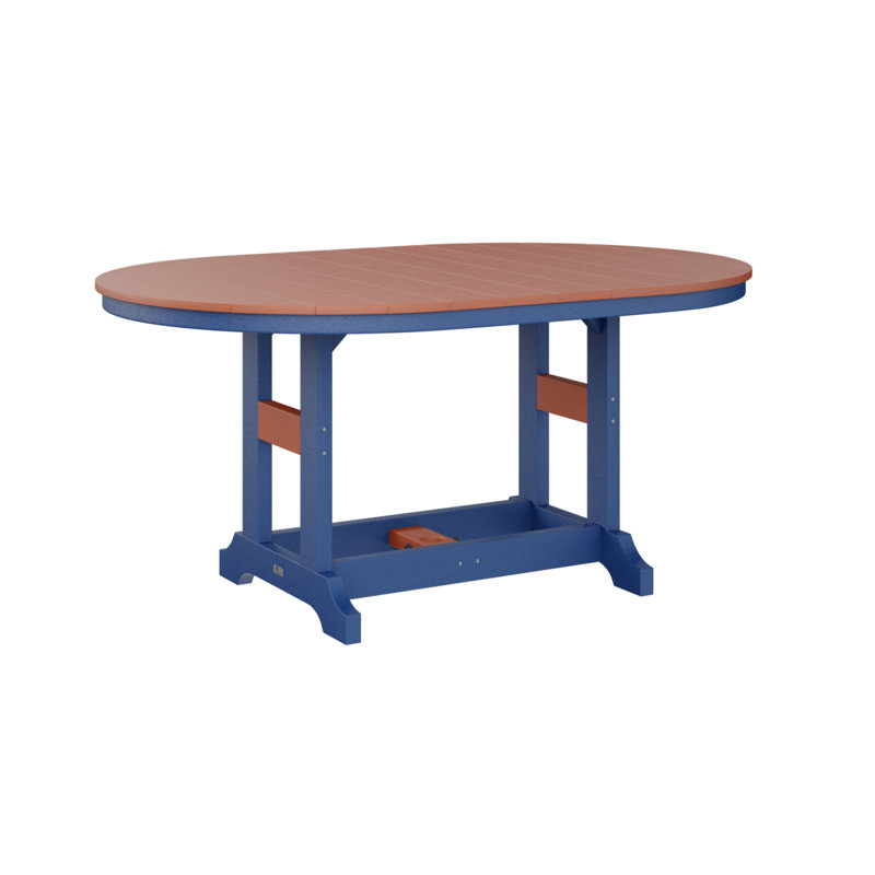 Table de bar Berlin Classic, Bleu pacifique, H 39,5 po x l 44 po x P 64 po, Orange mangue