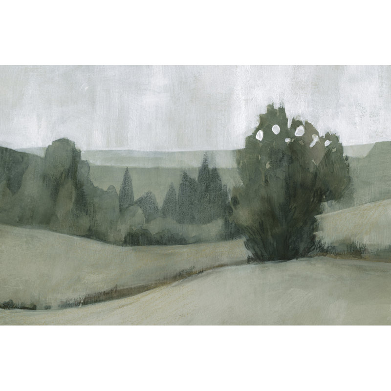 Soft Green Landscape II by Emma Caroline - Painting, 81cm H x 122cm W, Wrapped Canvas