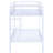Twin Over Twin Bunk Bed, Modern Metal Bed Frame with Ladder and guardrails, No Box Spring Required, White-121933433-117404805