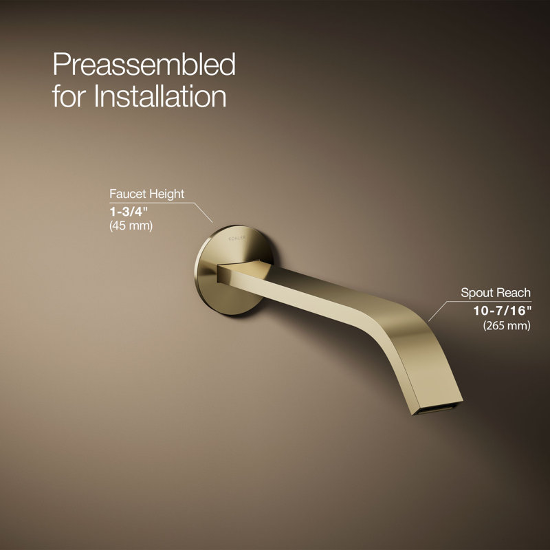 Components Wall-Mount Bathroom Sink Faucet Trim, Vibrant French Gold