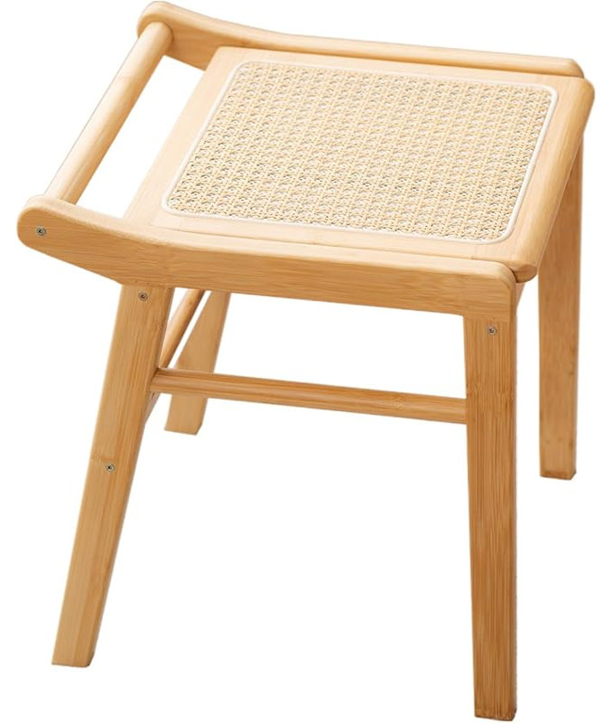 Vanity Stool – Square Rattan Makeup Stool