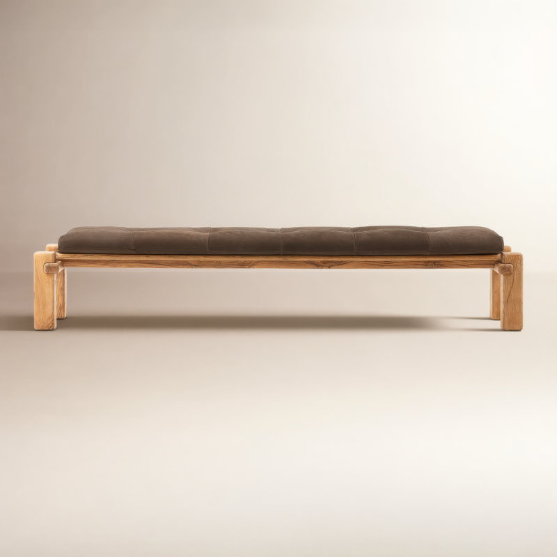 Marcia Leather Bench, Natural
