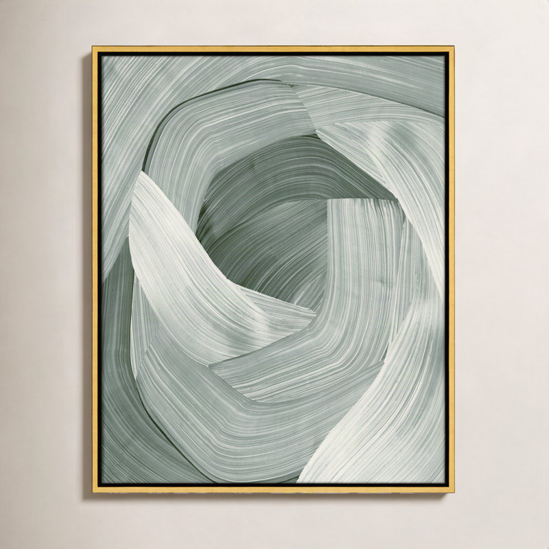 «Wyn Enriched Emerald - Floater Frame», reproduction d'impression sur toile, Or, H 29,5 po x l 23,5 po