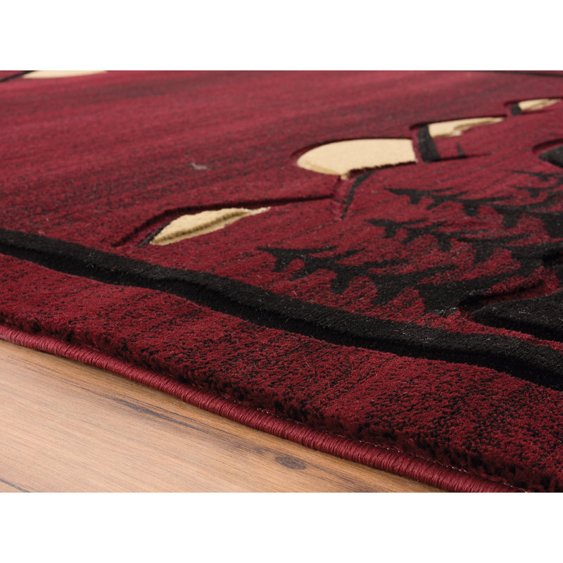 Tapis bordeaux Encarnacion, Rectangle 2 pi 7 po x 4 pi 2 po