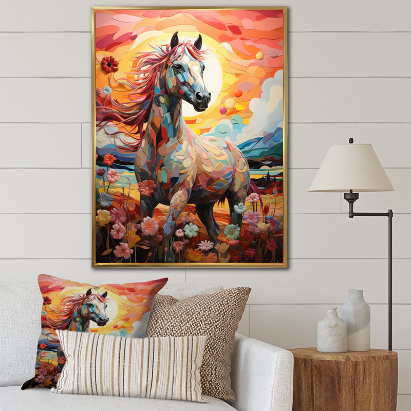 Carrousel de l'enfance I, reproduction sur toile Yorman, H 20 po x l 12 po x P 1 po, Cadre flottant doré