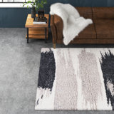 Saraland Abstract Gray/Cream Area Rug