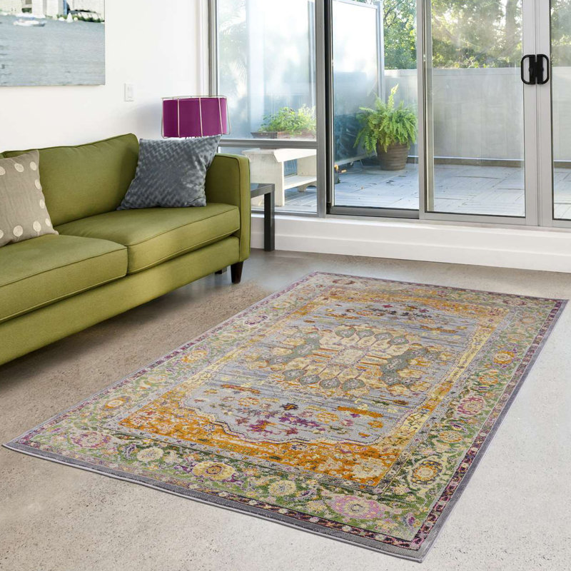 Tapis oriental bleu clair Runkle, Rectangle 8 pi x 10 pi
