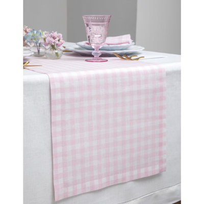 Gingham Checks - 100% Pure Linen Table Runner