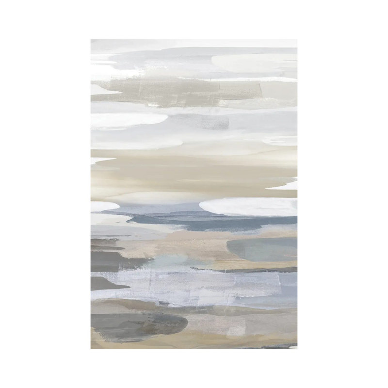 Intuition Blue And Tan by Jackie Hanson - Wrapped Canvas Print, 30.48 cm H x 45.72 cm W