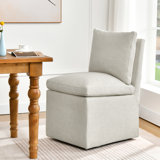 Fontana 19" Wide Chenille Fabric Modern Down Fill Parsons Chairs with Casters