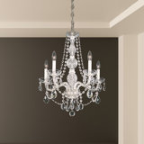 Arlington 4 Light 20.5in x 24in Chandelier in Silver with Clear Heritage Handcut Crystals